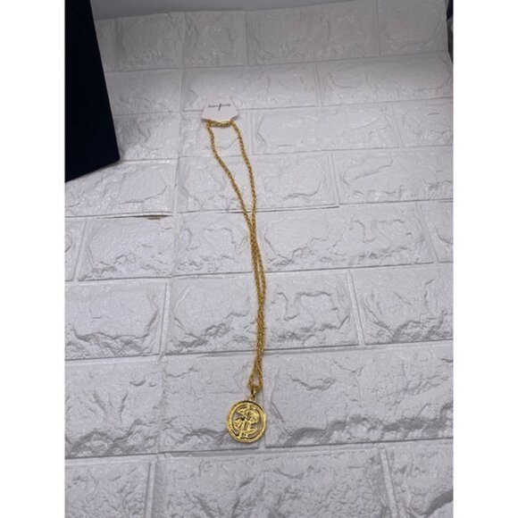 Dollar Coin Chain Men's Necklace Gold Tone - Picture 9 of 10